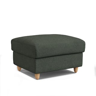 Vati 33" Storage Ottoman - Natural Oak and Green Wool Bouclé