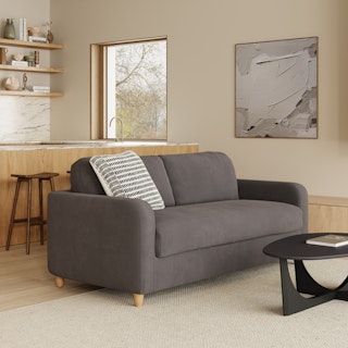 Vati 80" Velvet Storage Sofa - Hale Warm Gray