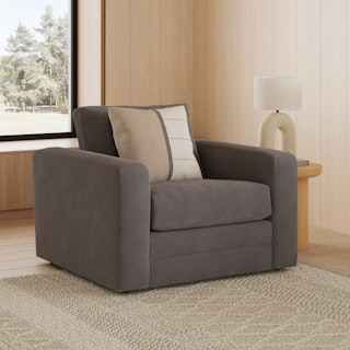 Riley 42" Velvet Lounge Chair - Hale Warm Gray