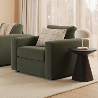 Riley 42" Velvet Lounge Chair - Hale Fir Green