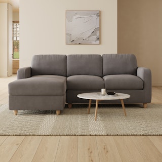 Vati 90.5" Velvet Left Storage Sectional - Hale Warm Gray