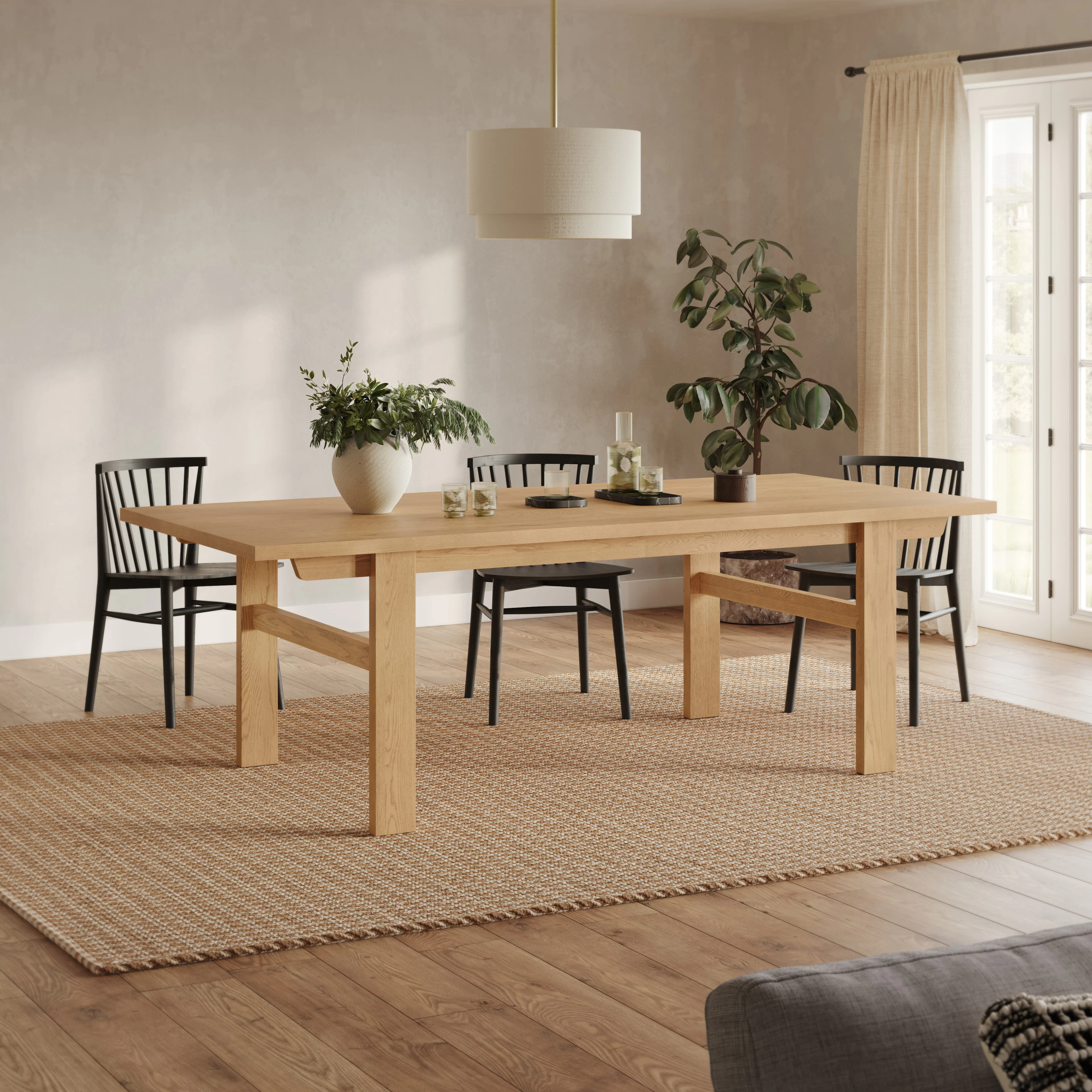Gina 88.5" - 112" Extendable Dining Table - White Oak