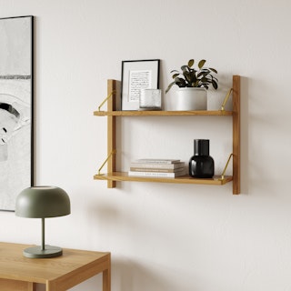 Stark 25" 2-Tier Shelving Unit - Oak