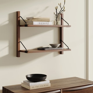 Stark 25" Narrow 2-Tier Shelf - Walnut