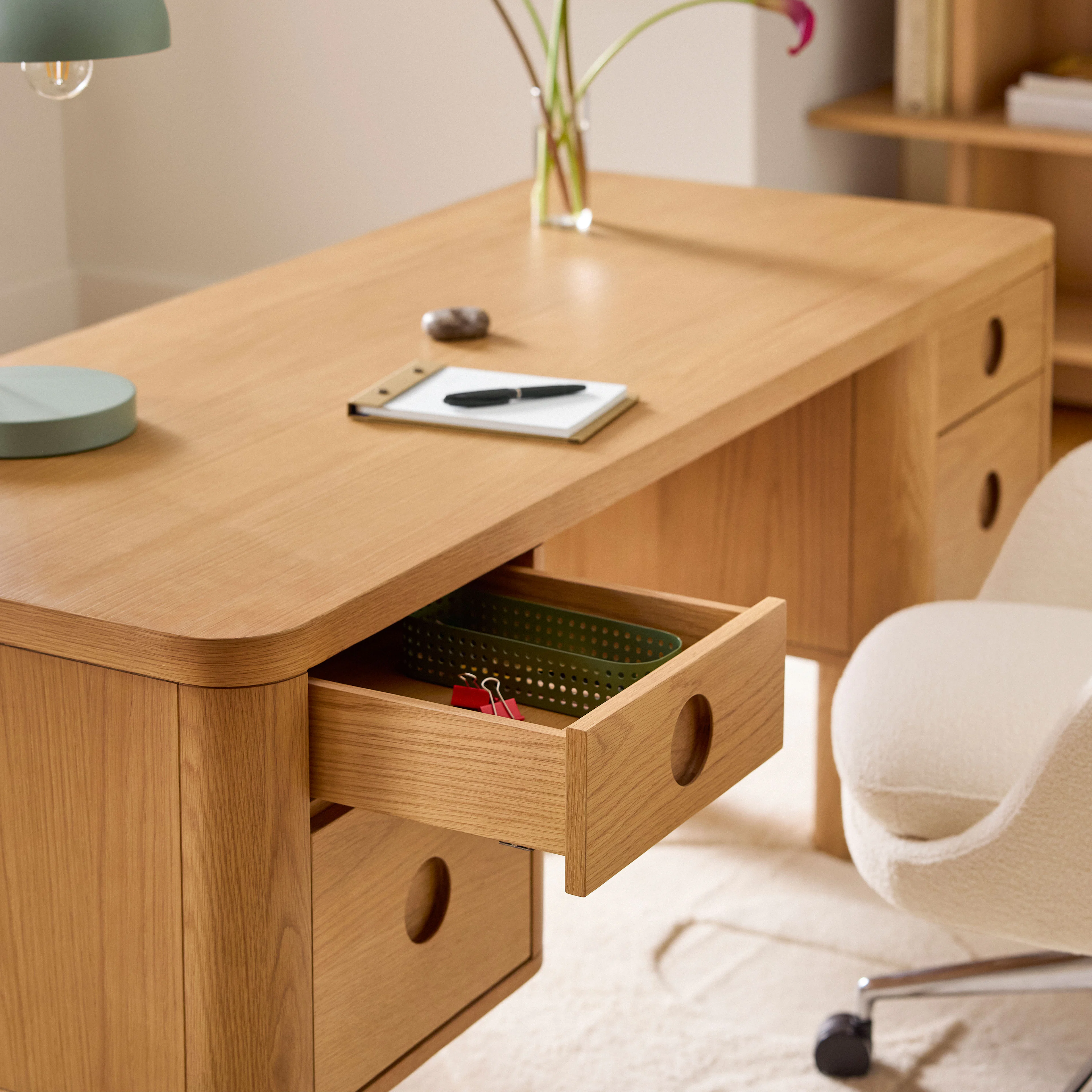 Adel 66.5" Desk - White Oak