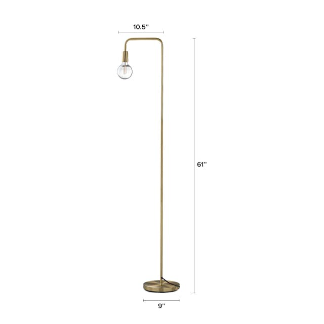 Beacon Brushed Brass LED Standing Floor Lamp | Article