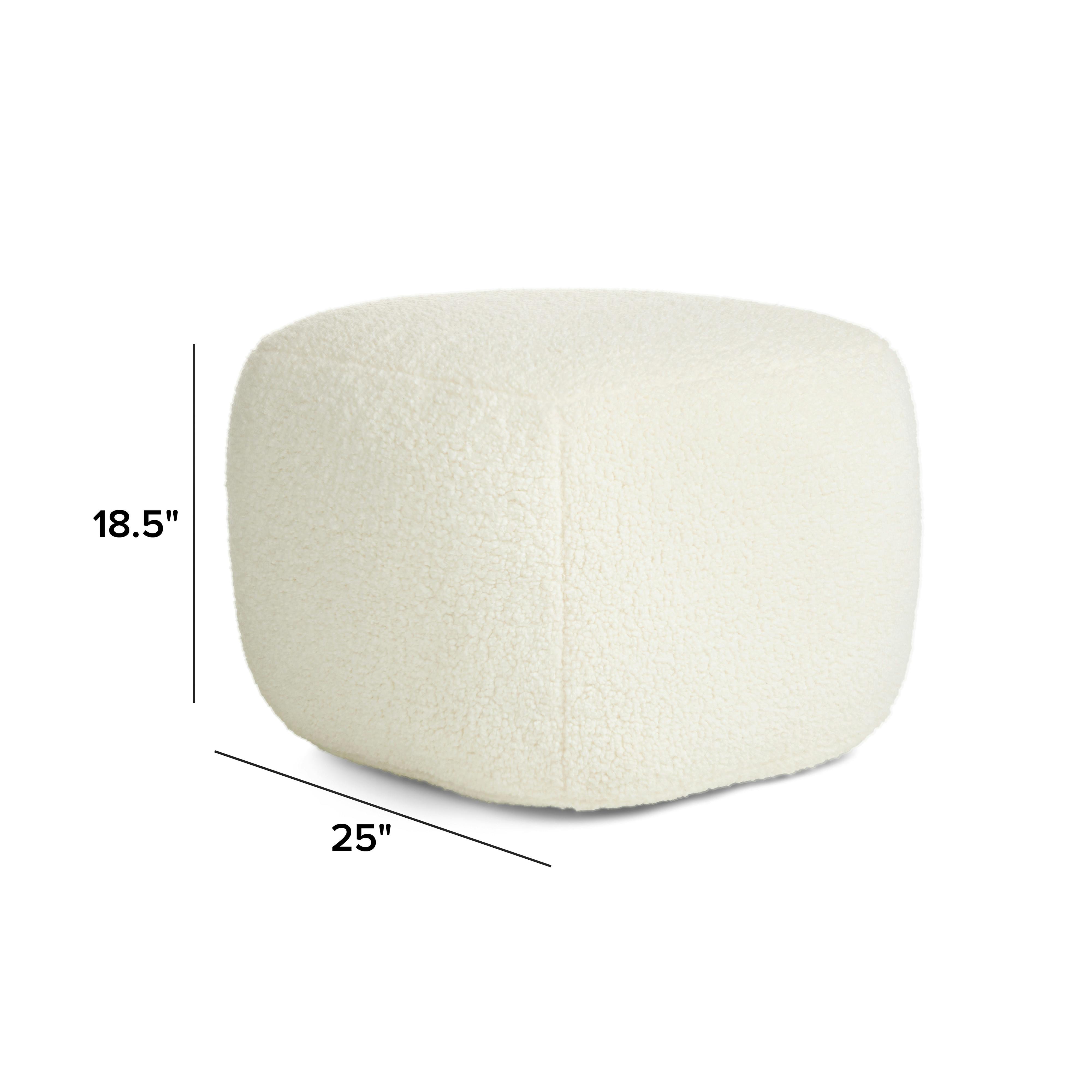 Petter Shearling White Square Pouf | Article