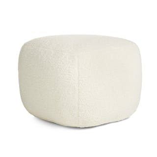 Petter 25" Pouf - Short Shearling White