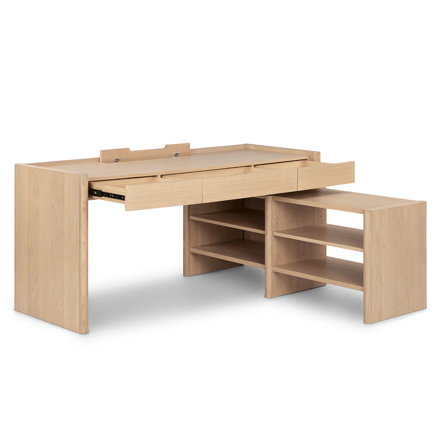Torme L-Shape Desk Set - White Oak