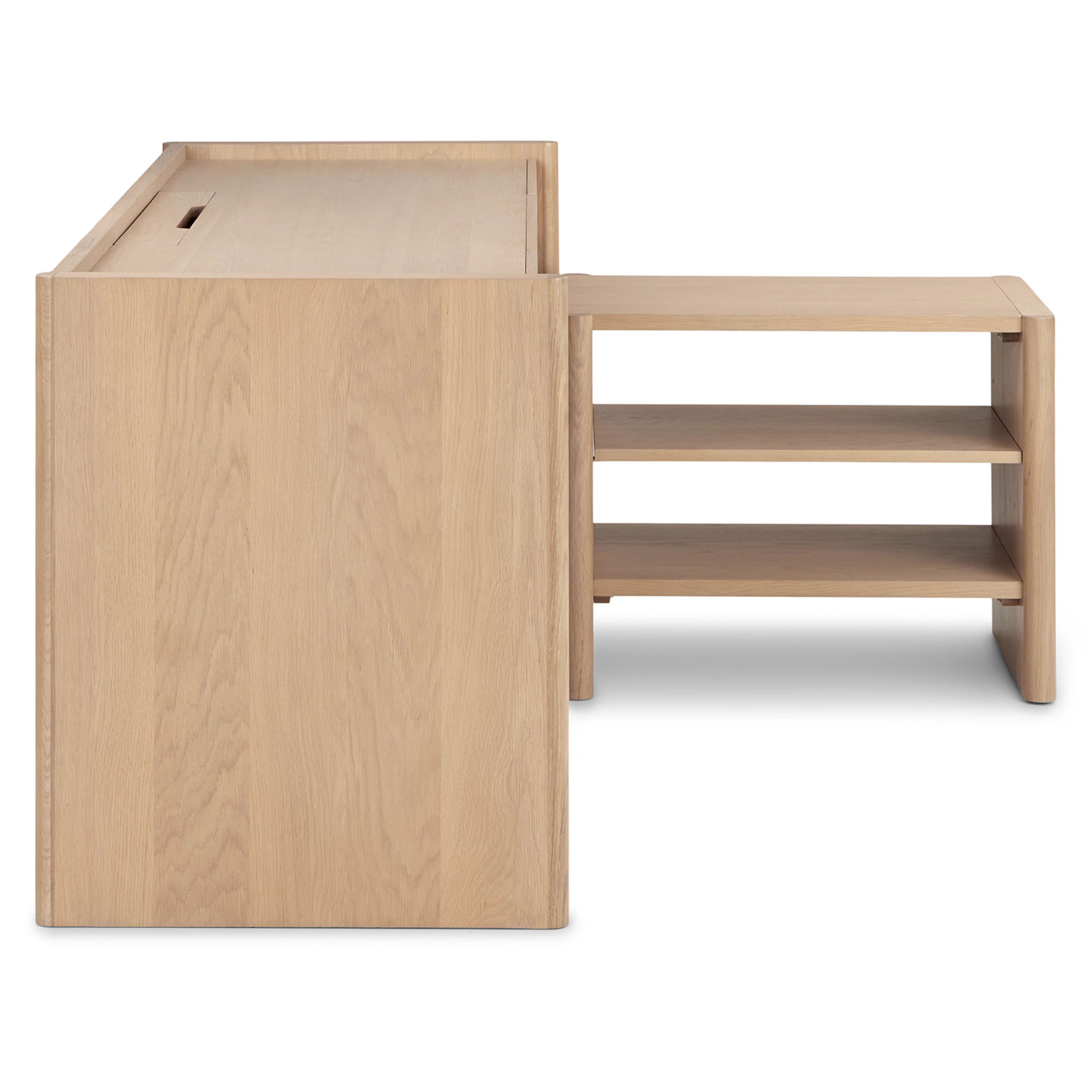 Torme L-Shape Desk Set - White Oak