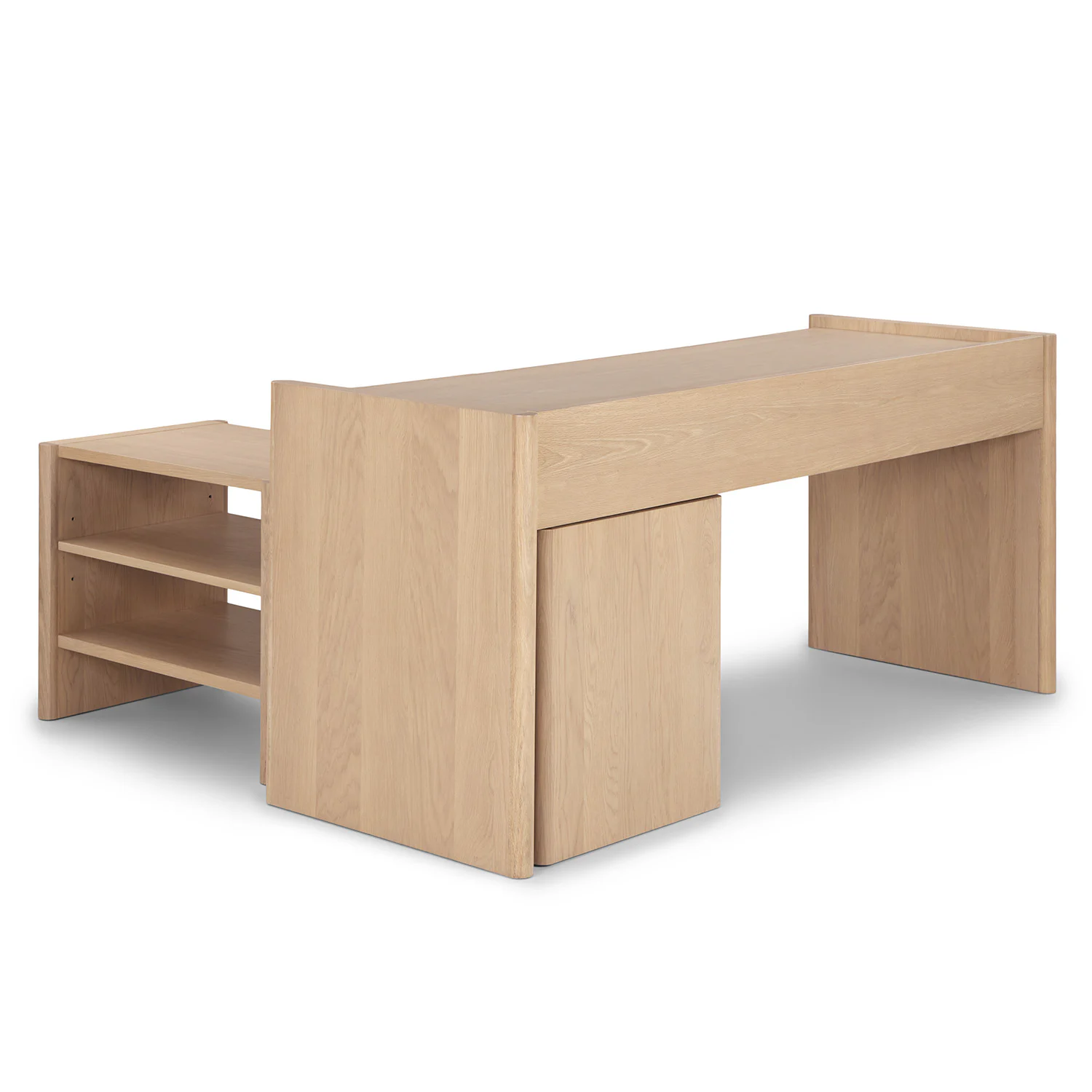 Torme L-Shape Desk Set - White Oak