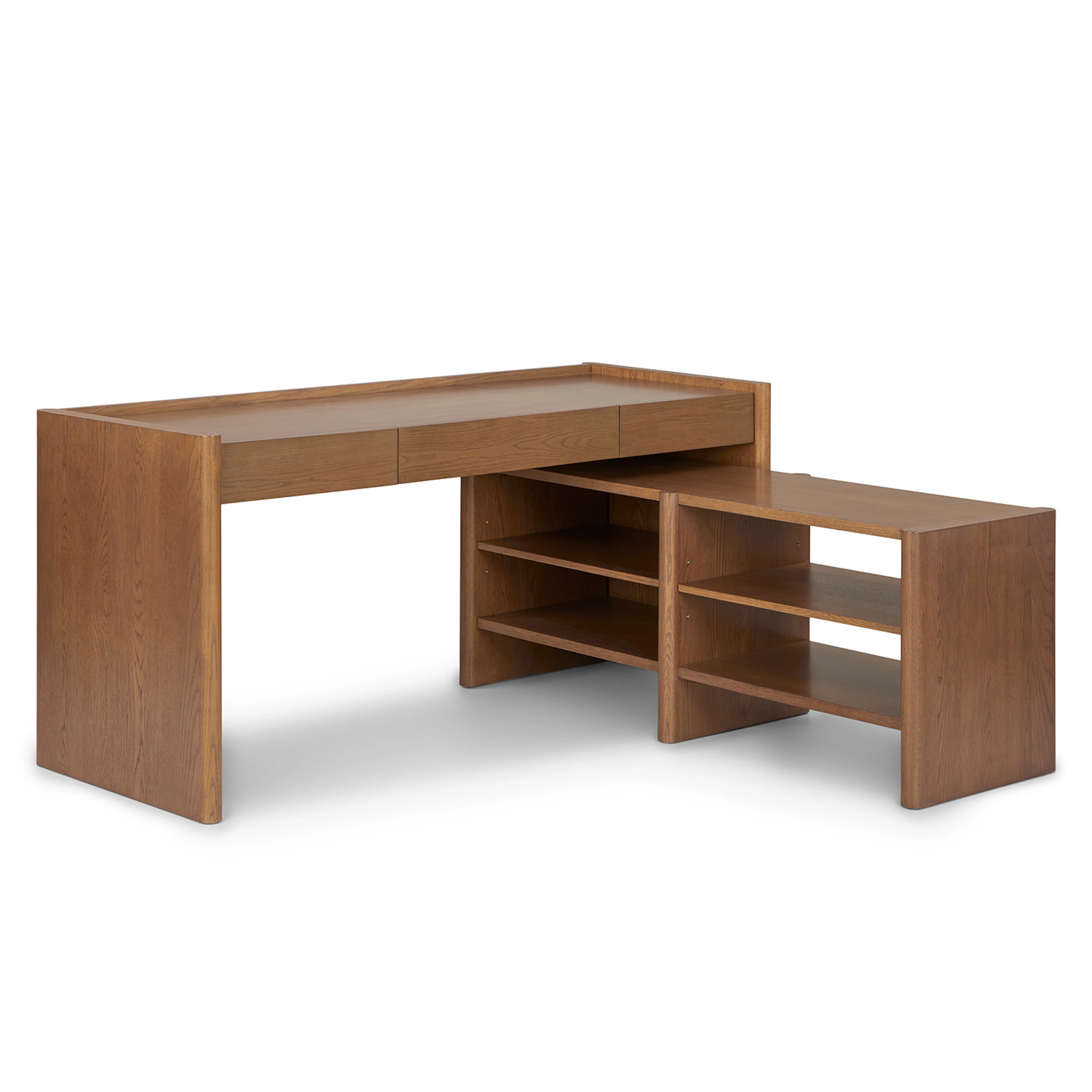 Torme L-Shape Desk Set in Smoked Oak | Stylish & Functional