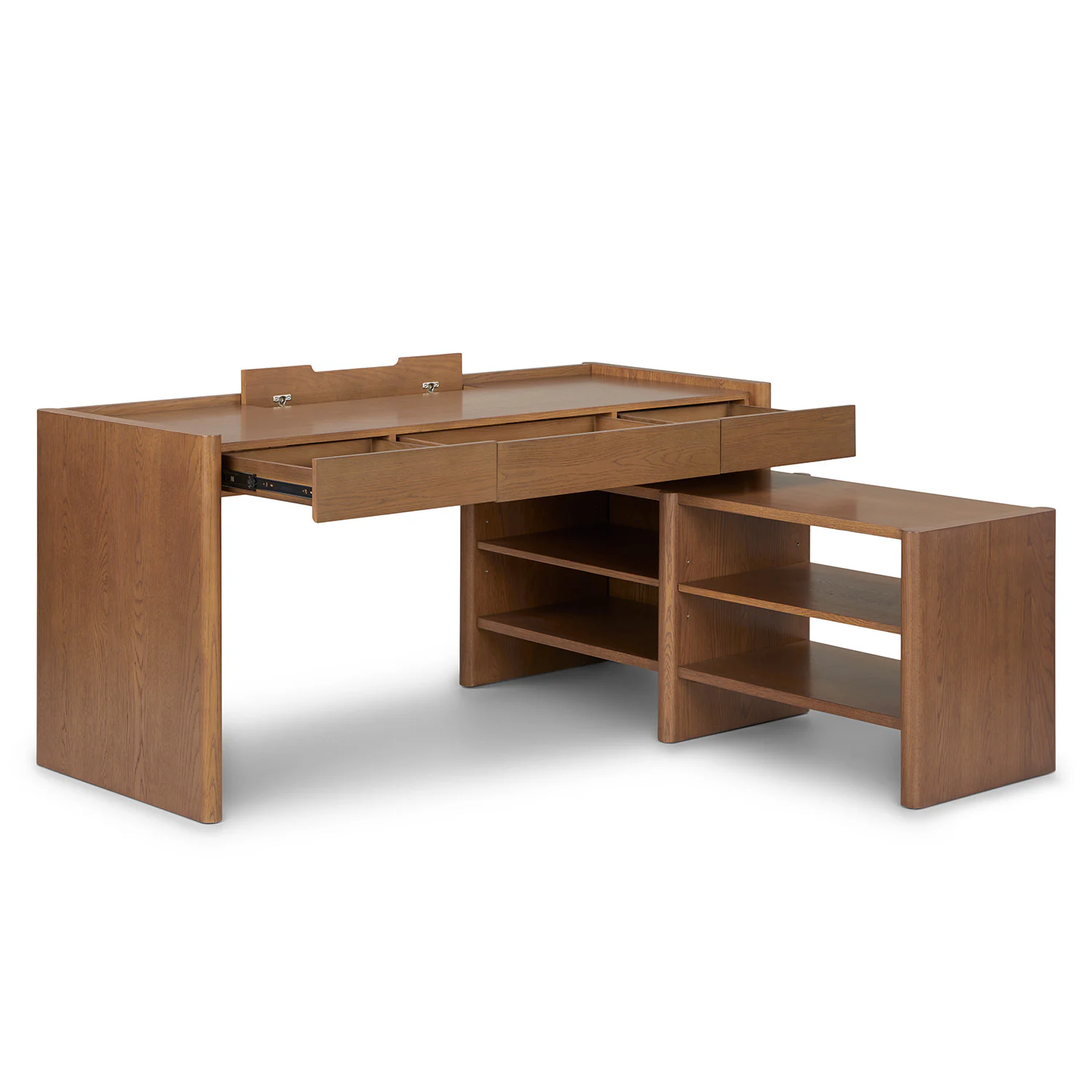 Torme L-Shape Desk Set in Smoked Oak | Stylish & Functional