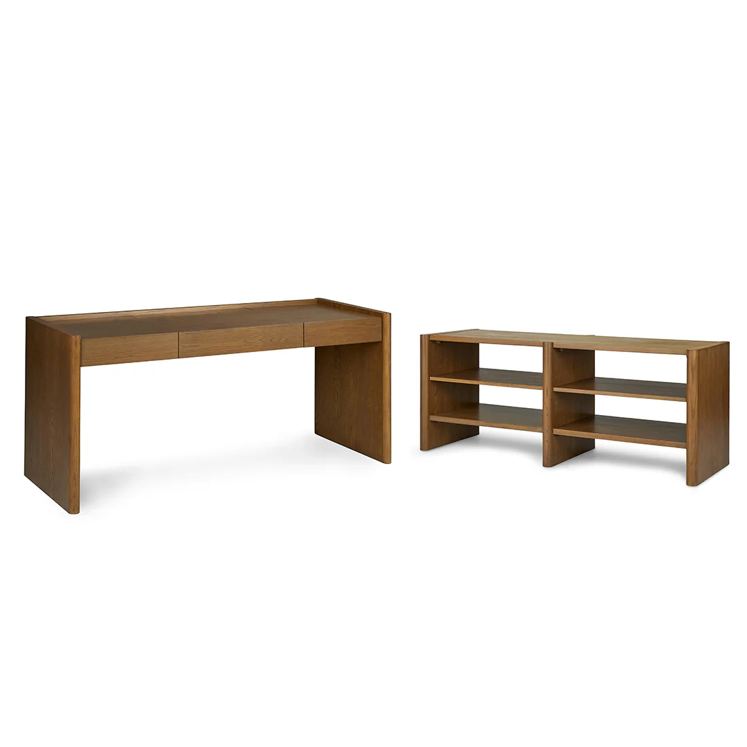Torme L-Shape Desk Set in Smoked Oak | Stylish & Functional