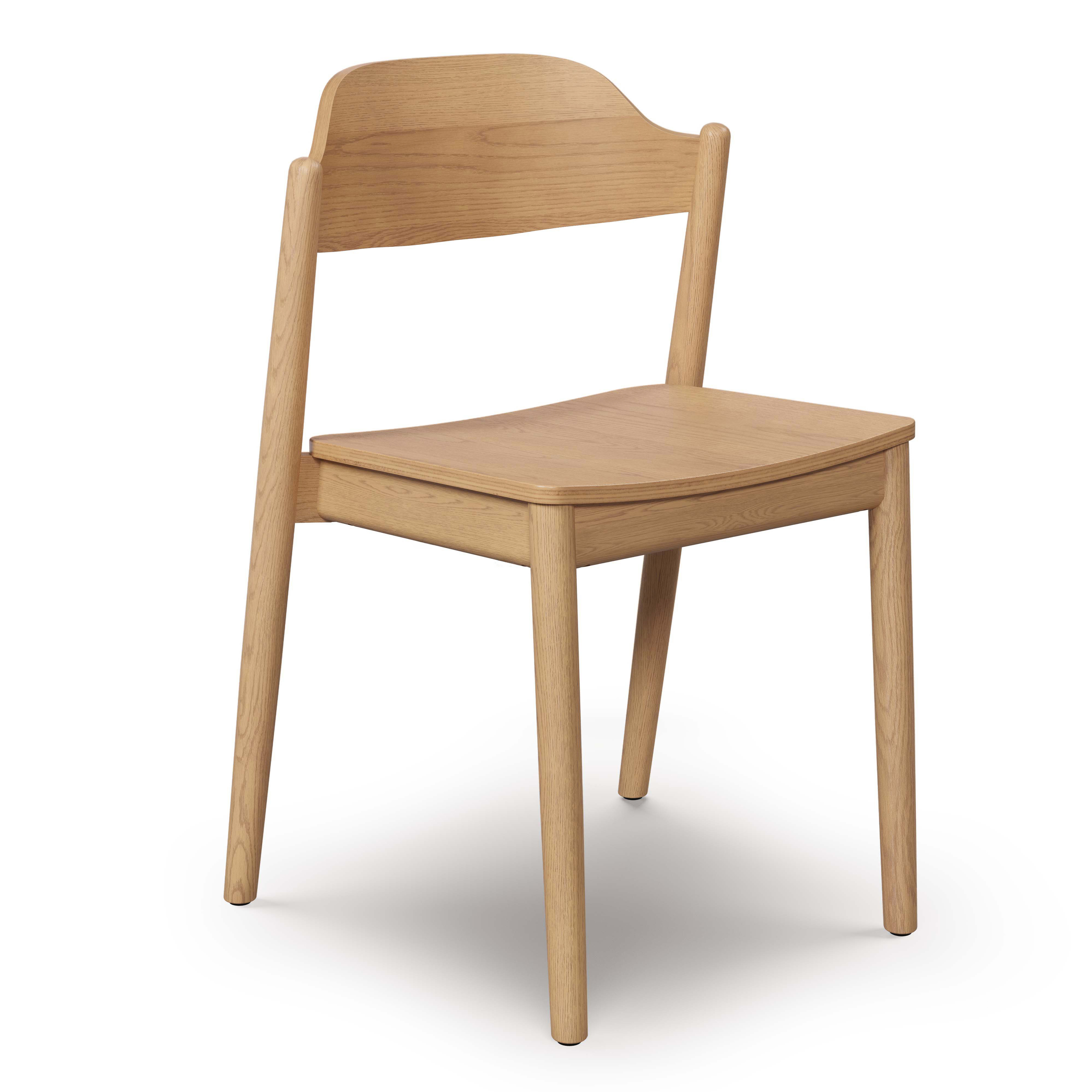 Armless Solid Black Oak Dining Chairs, Japandi Style | Dabo