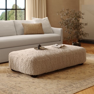 Berkley 59" Ottoman - Faux Shearling Taupe