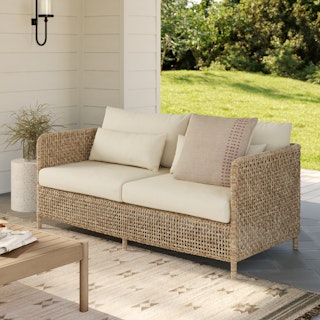 Robbi 67.25" Outdoor Loveseat - Dravite Ivory