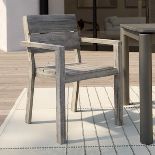 Lyle Outdoor Stackable Dining Chair - Weathered Acacia