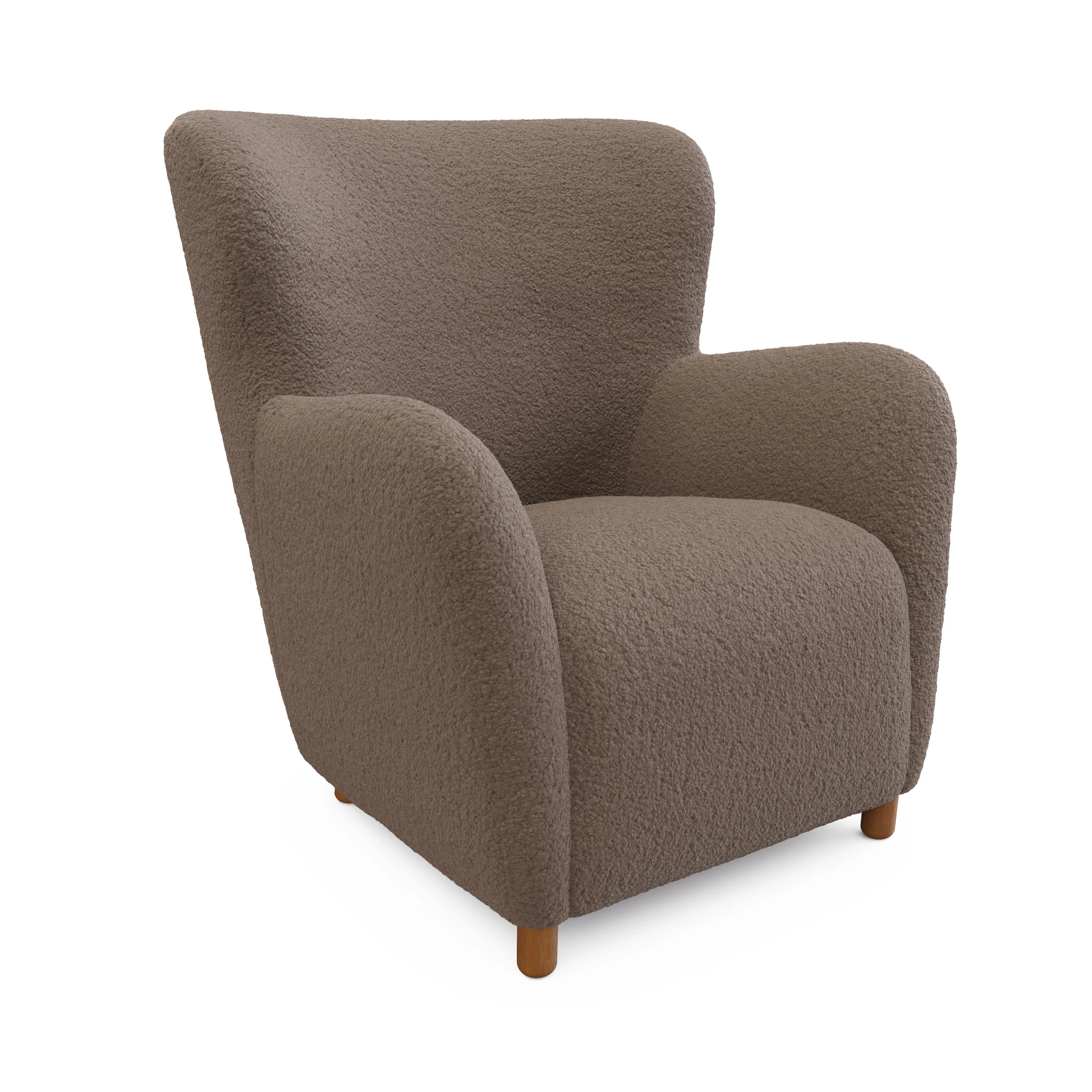 Archie 31.5" Shearling Taupe Lounge Chair - Stylish Comfort