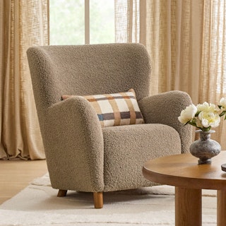 Archie 31.5" Lounge Chair - Short Shearling Taupe