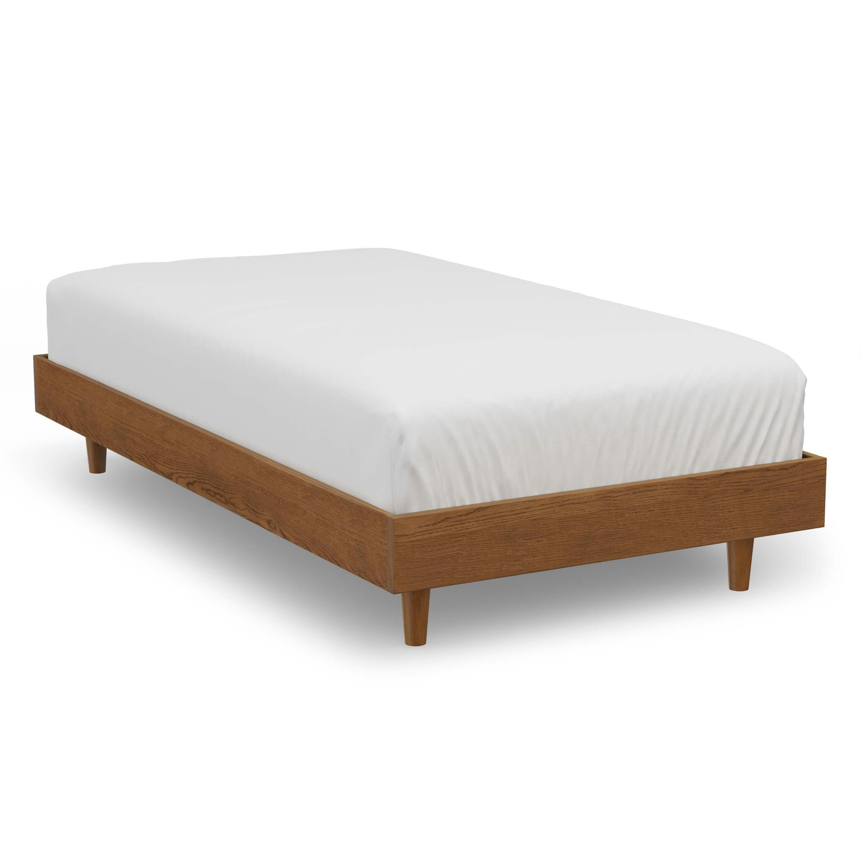 Smoked Oak Wood Twin-Sized Platform Bed Frame | Basi | Article