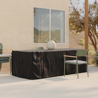 Sardis Outdoor Dining Table Cover for 8 - Black