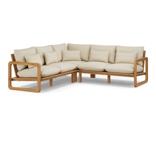 Laholm 94" Outdoor Corner Sectional - Dravite Ivory