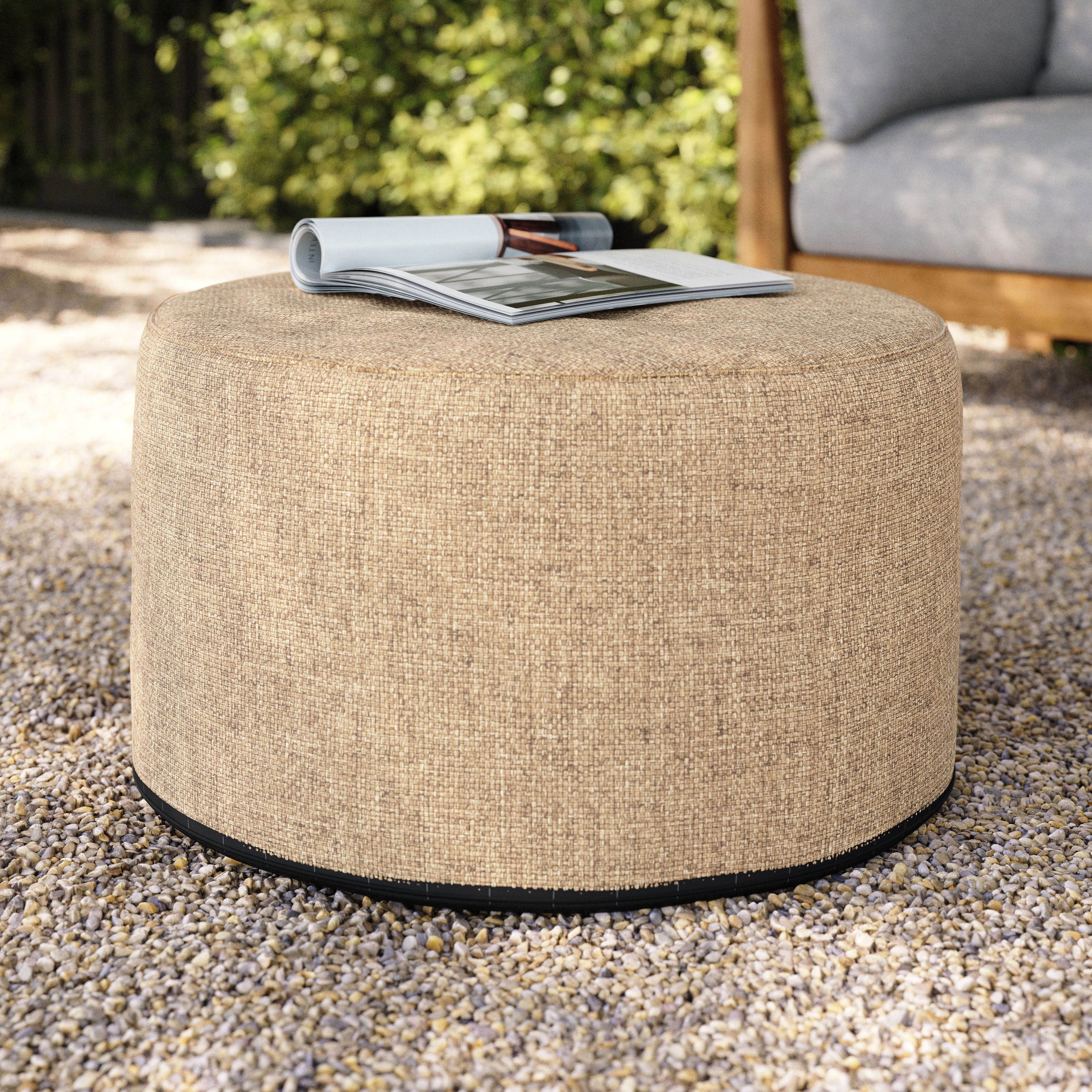 Whisper Gray Olara Indoor/Outdoor Fabric Ottoman | Article