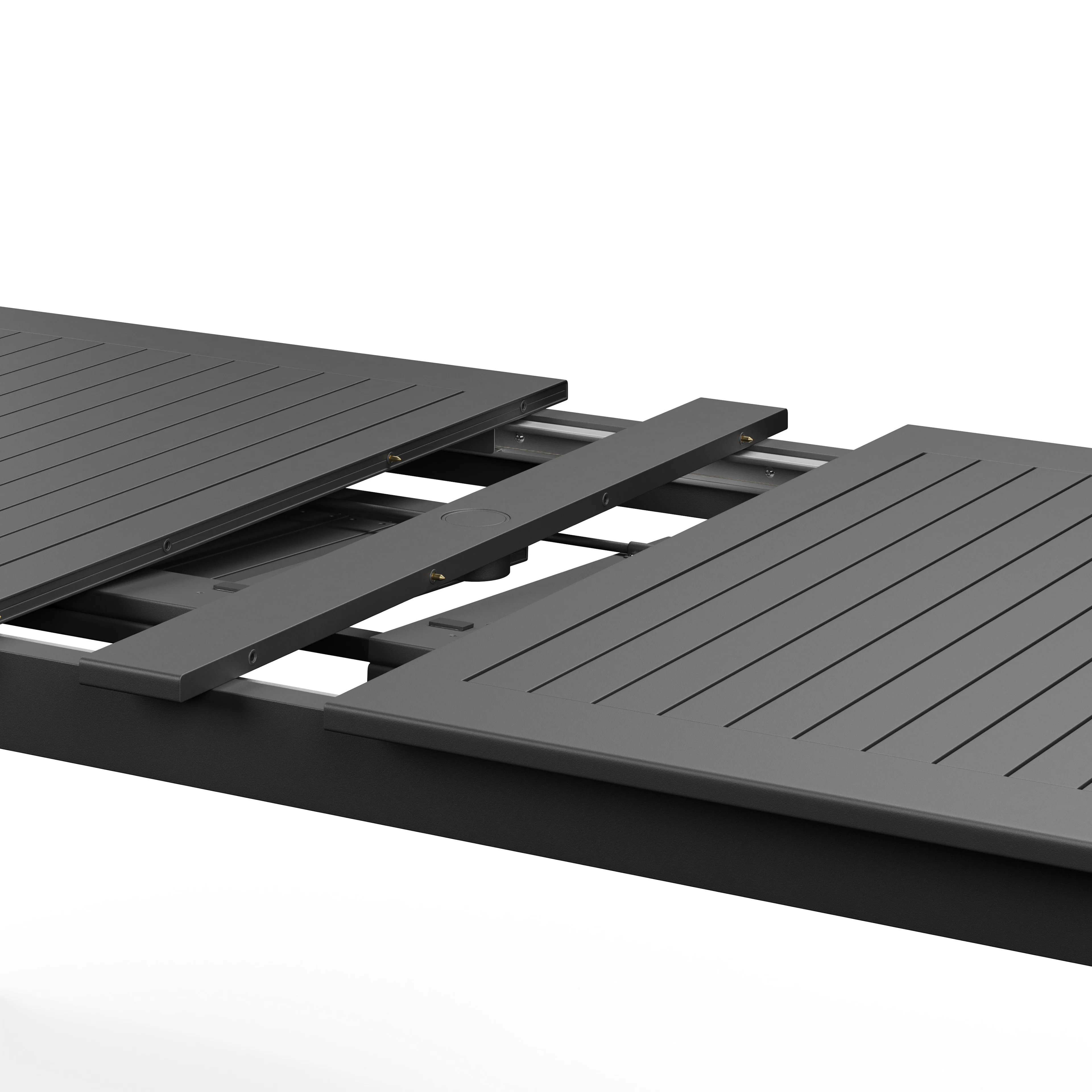 Fisk 75.5" - 96" Outdoor Extendable Dining Table - Black