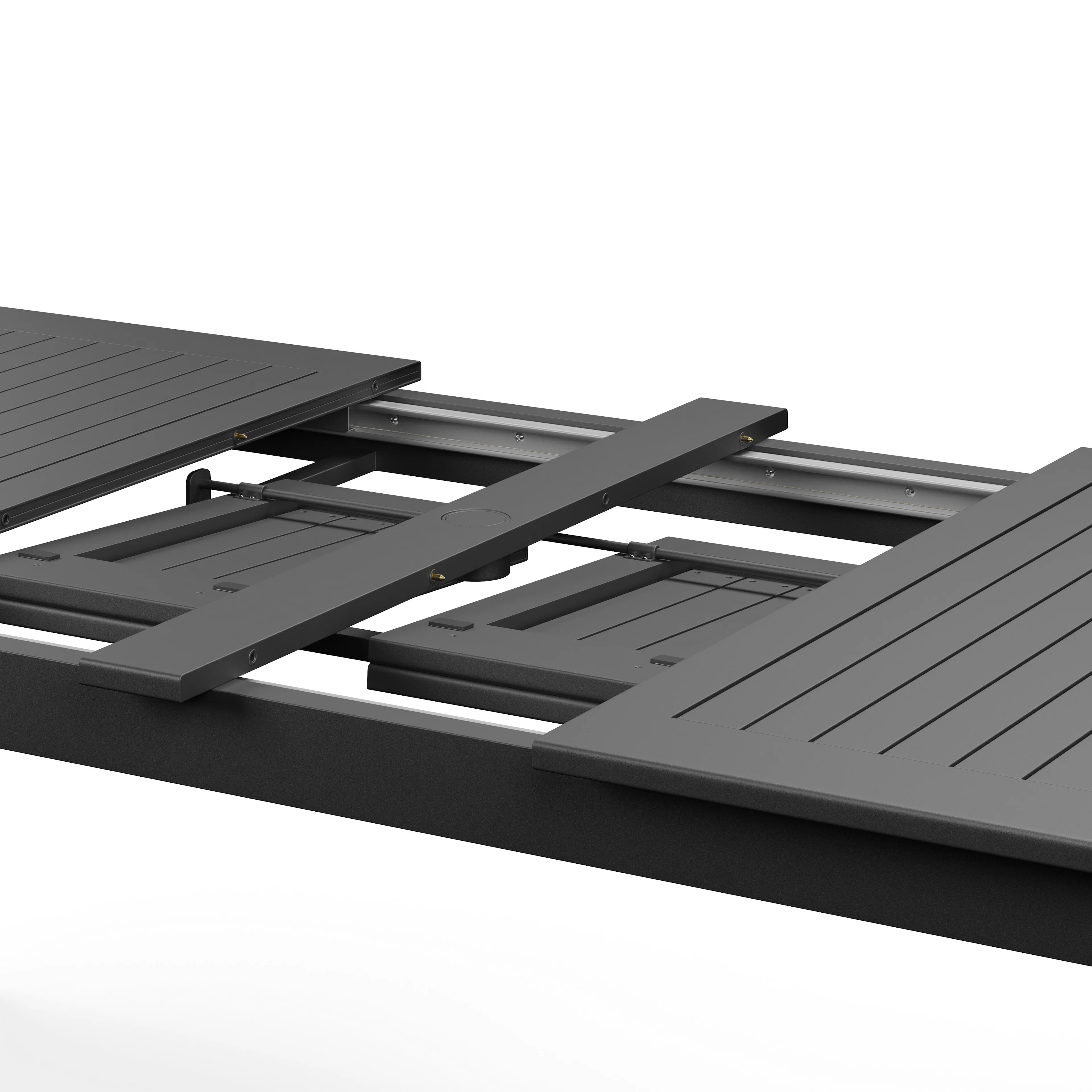 Fisk 75.5" - 96" Outdoor Extendable Dining Table - Black