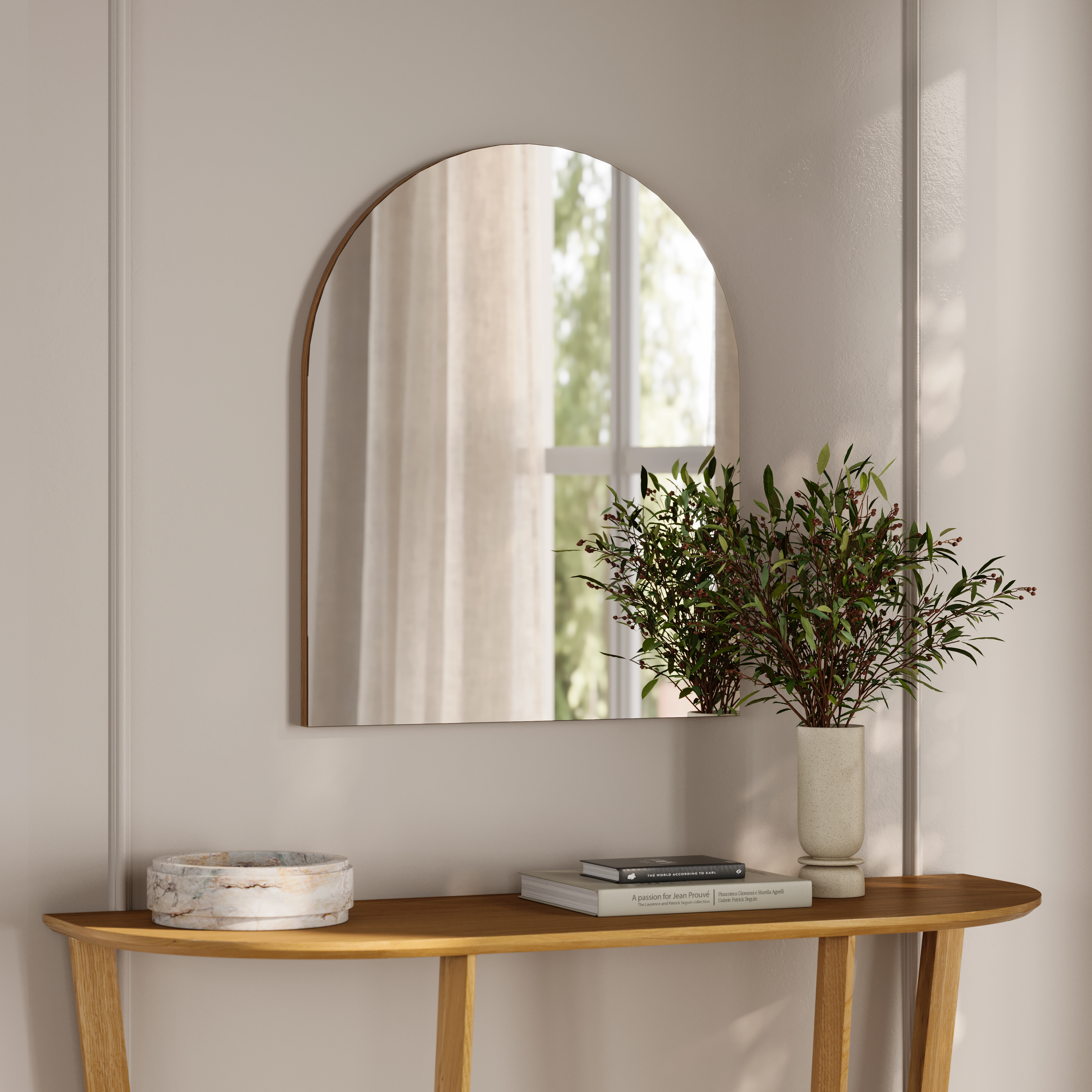 Williams Oak Wood Arched Entryway Mirror | Article