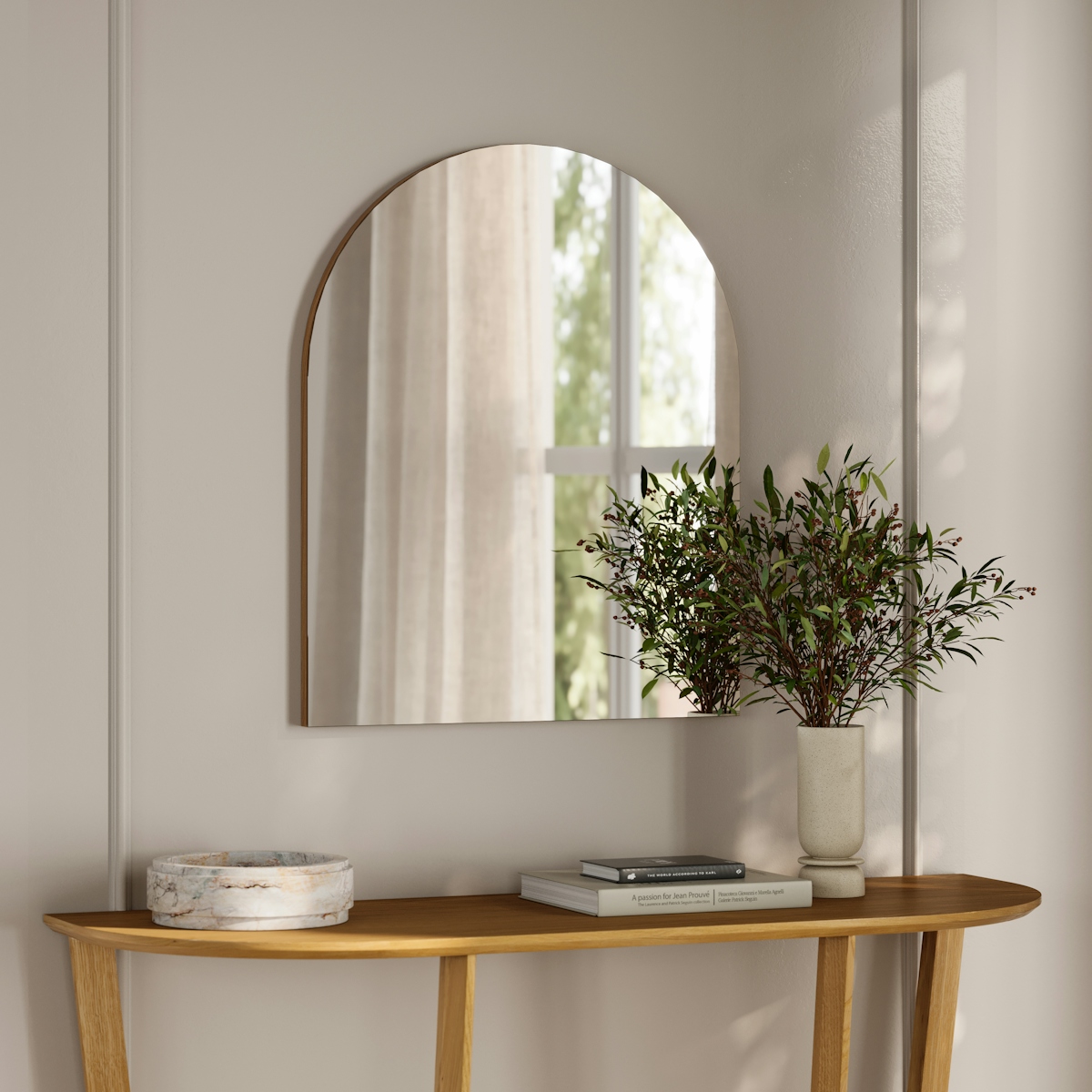 Williams Oak Wood Arched Entryway Mirror | Article