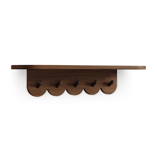 Shelly 24.5" Shelf and Coat Rack - Black and Walnut