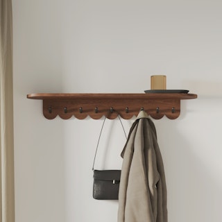 Shelly 38" Shelf and Coat Rack - Black and Walnut