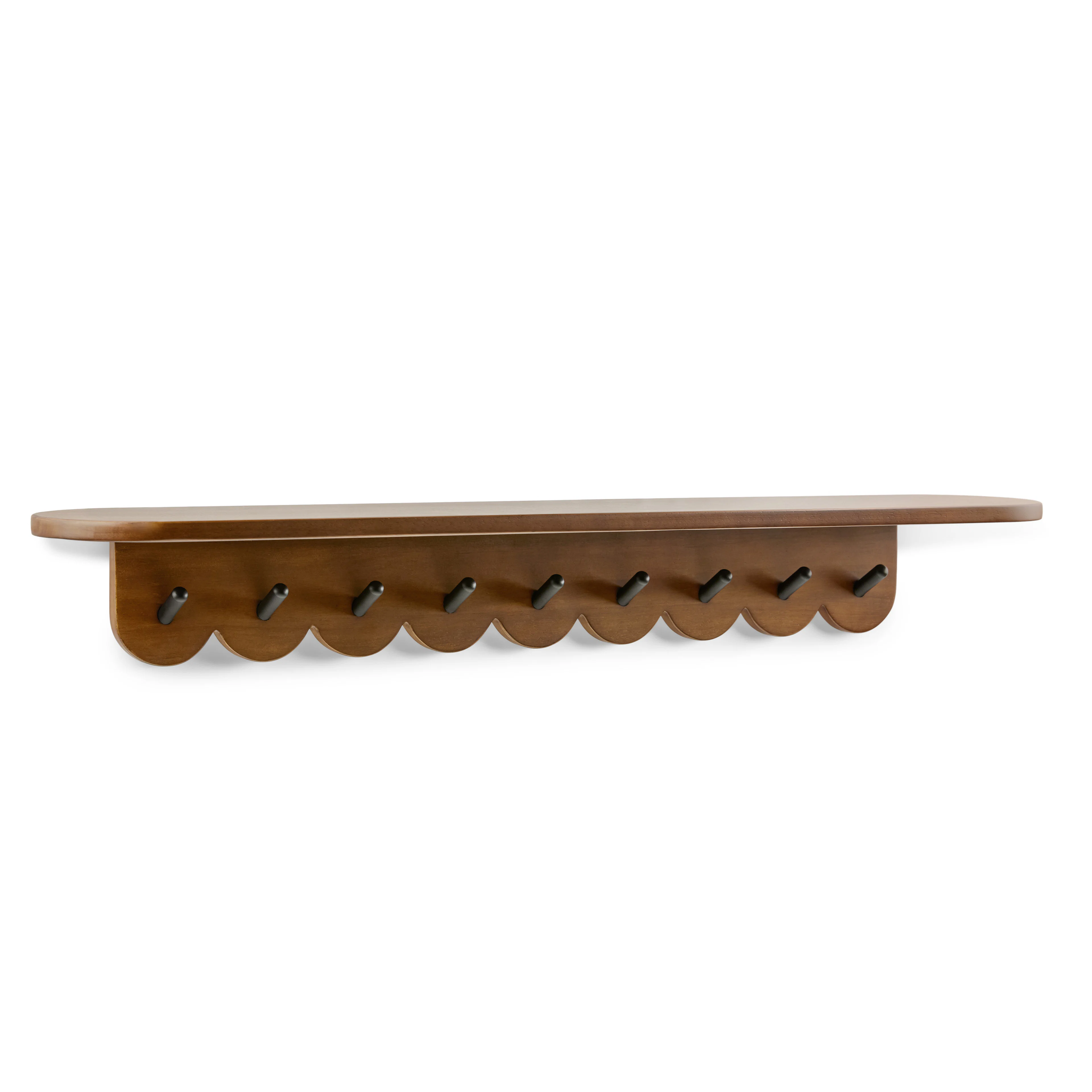Shelly 38" Shelf and Coat Rack - Black and Walnut