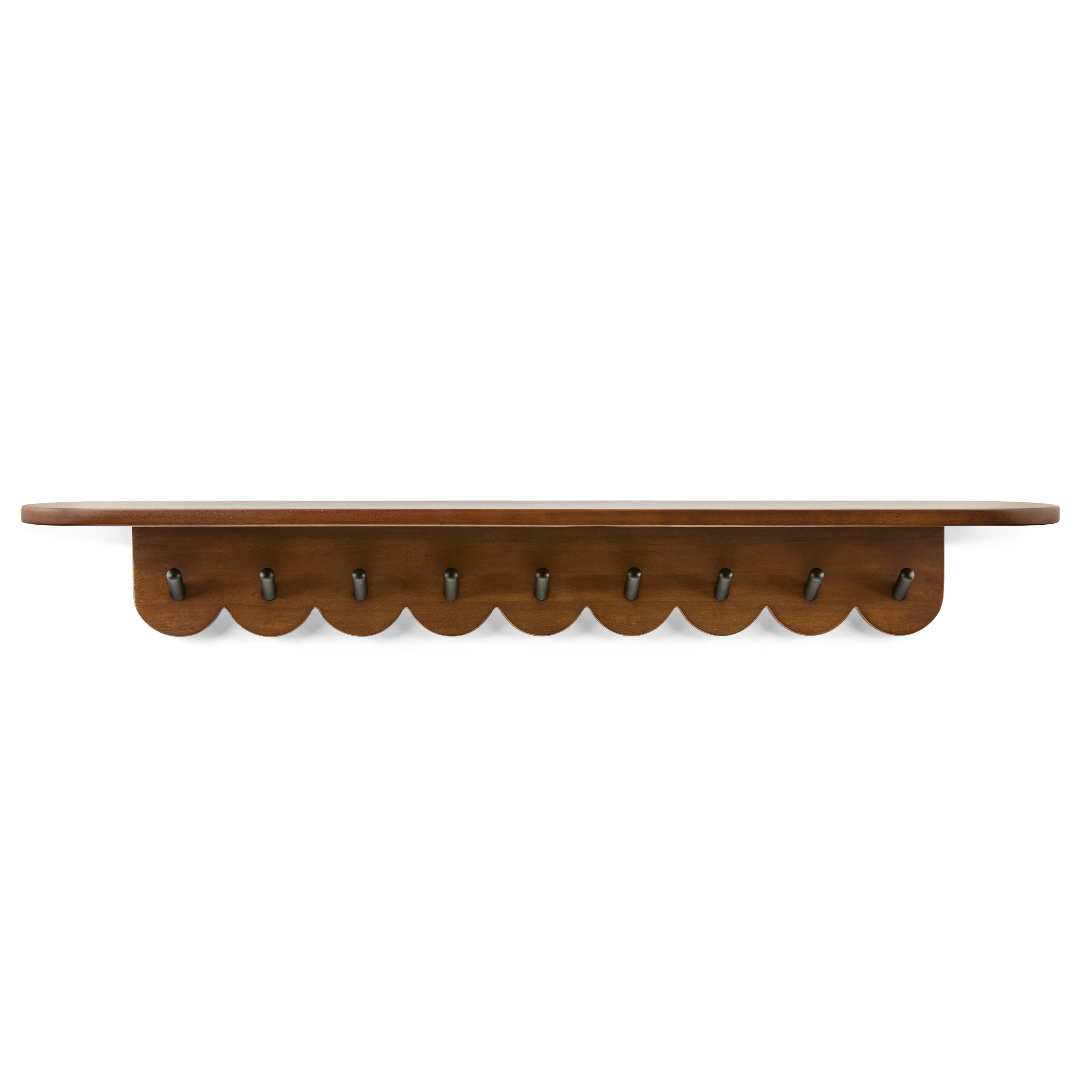 Shelly 38" Shelf and Coat Rack - Black and Walnut