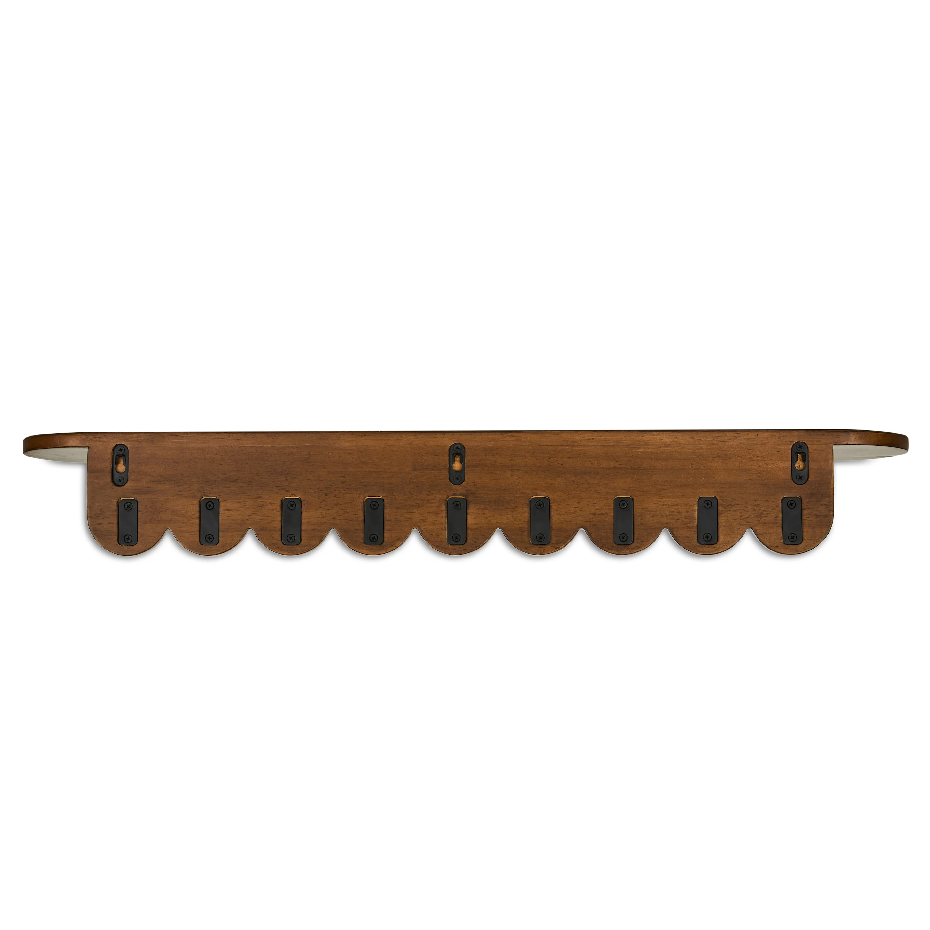 Shelly 38" Shelf and Coat Rack - Black and Walnut
