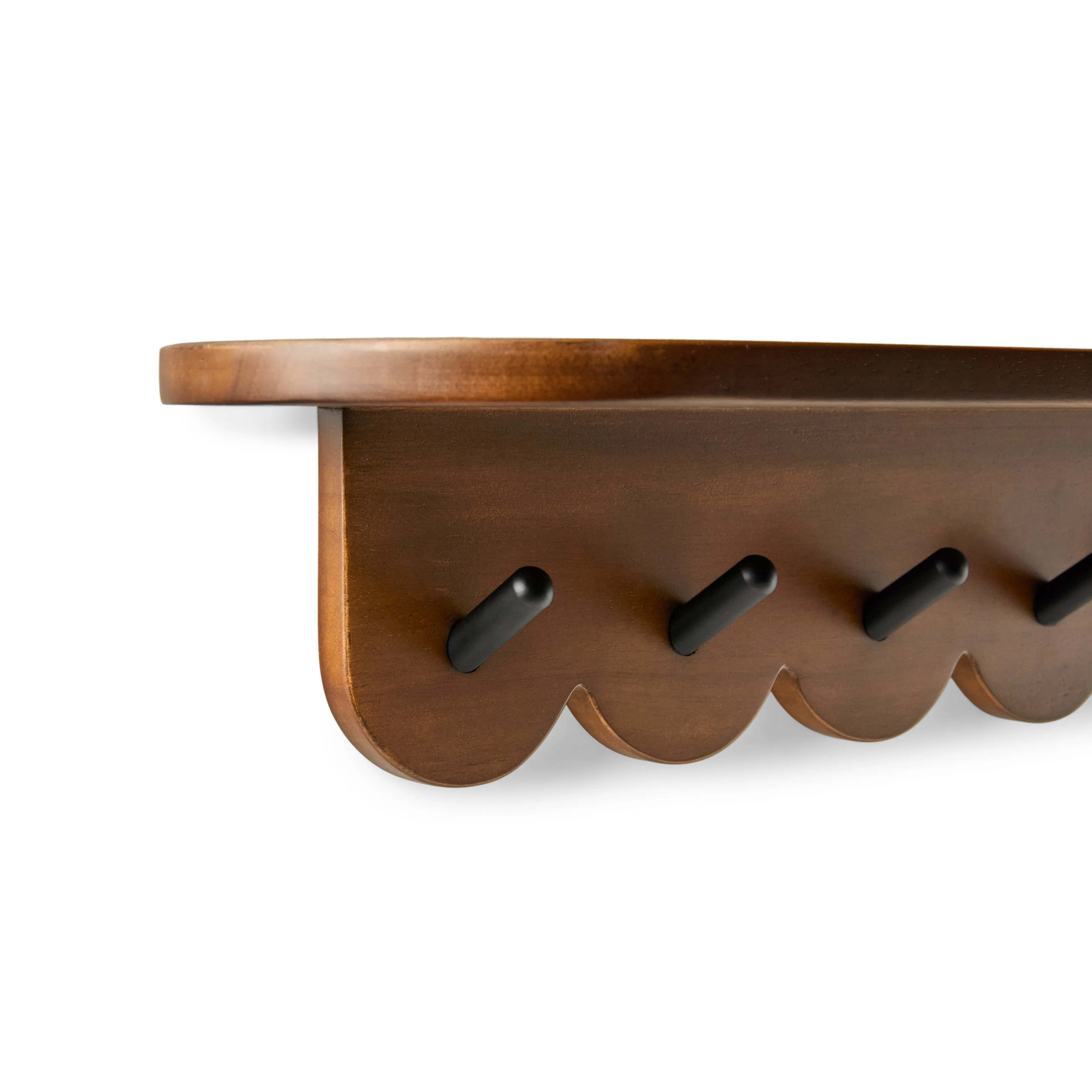 Shelly 38" Shelf and Coat Rack - Black and Walnut