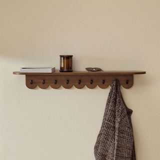 Shelly 38" Shelf and Coat Rack - Black and Walnut
