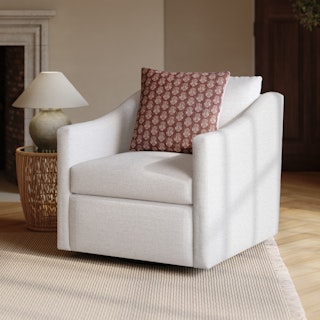 Landry 32.25" Swivel Lounge Chair - Napa White