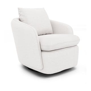 Leigh 33" Swivel Lounge Chair - Silver Ivory