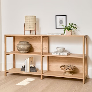Mysen 64" Shelving Unit, Short - Natural Oak