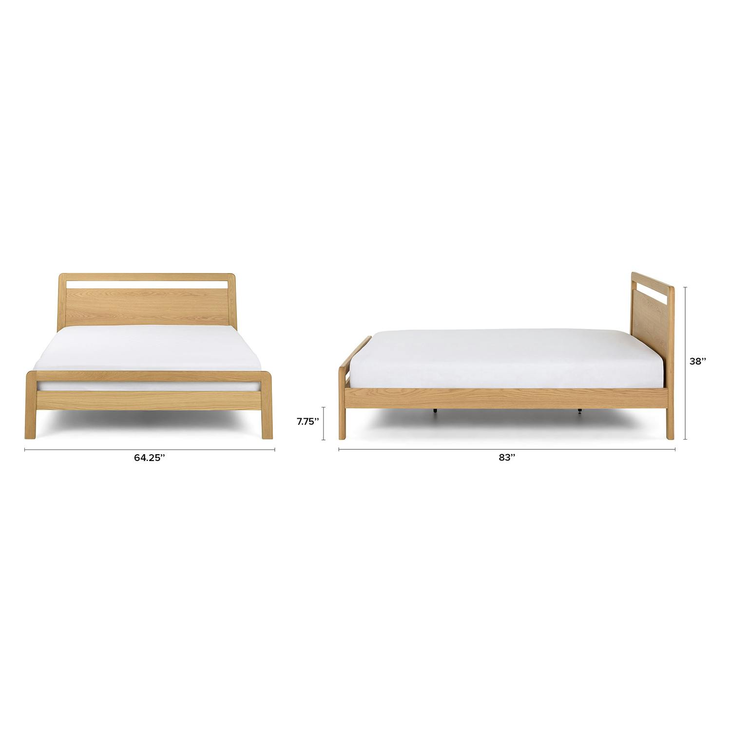 Dalsa Natural Oak Wood Queen sized Bed | Article