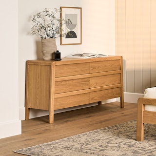 Dalsa 60" 6-Drawer Double Dresser - Natural Oak