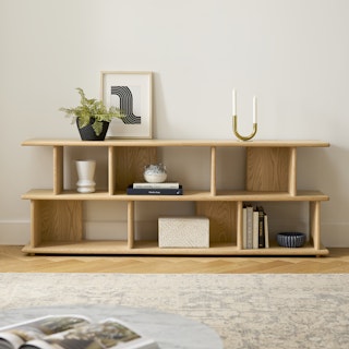 Lafora 72" Bookcase, Short - Natural Oak