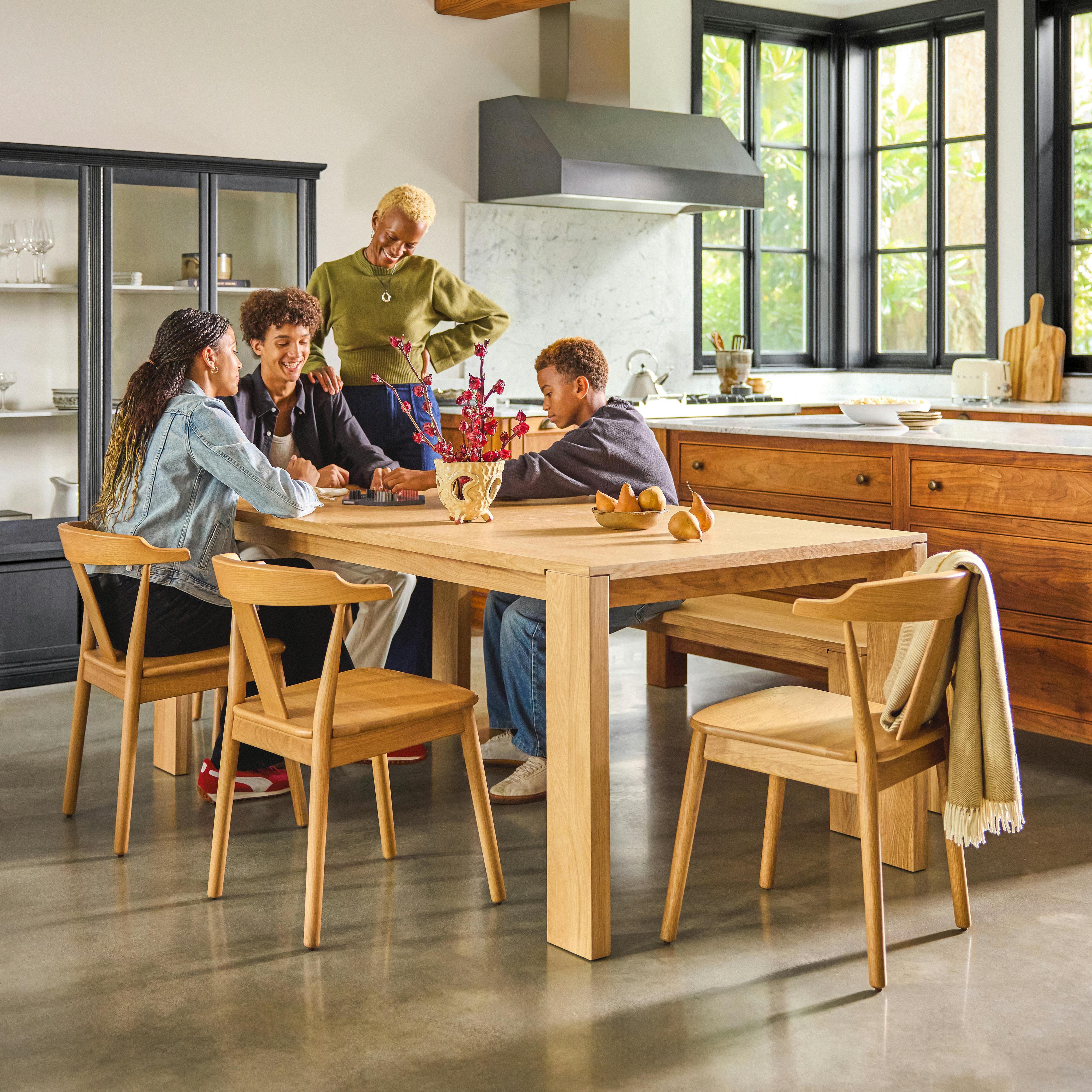 Dako Natural Oak Wood Dining Table for 6, Japandi Style | Article