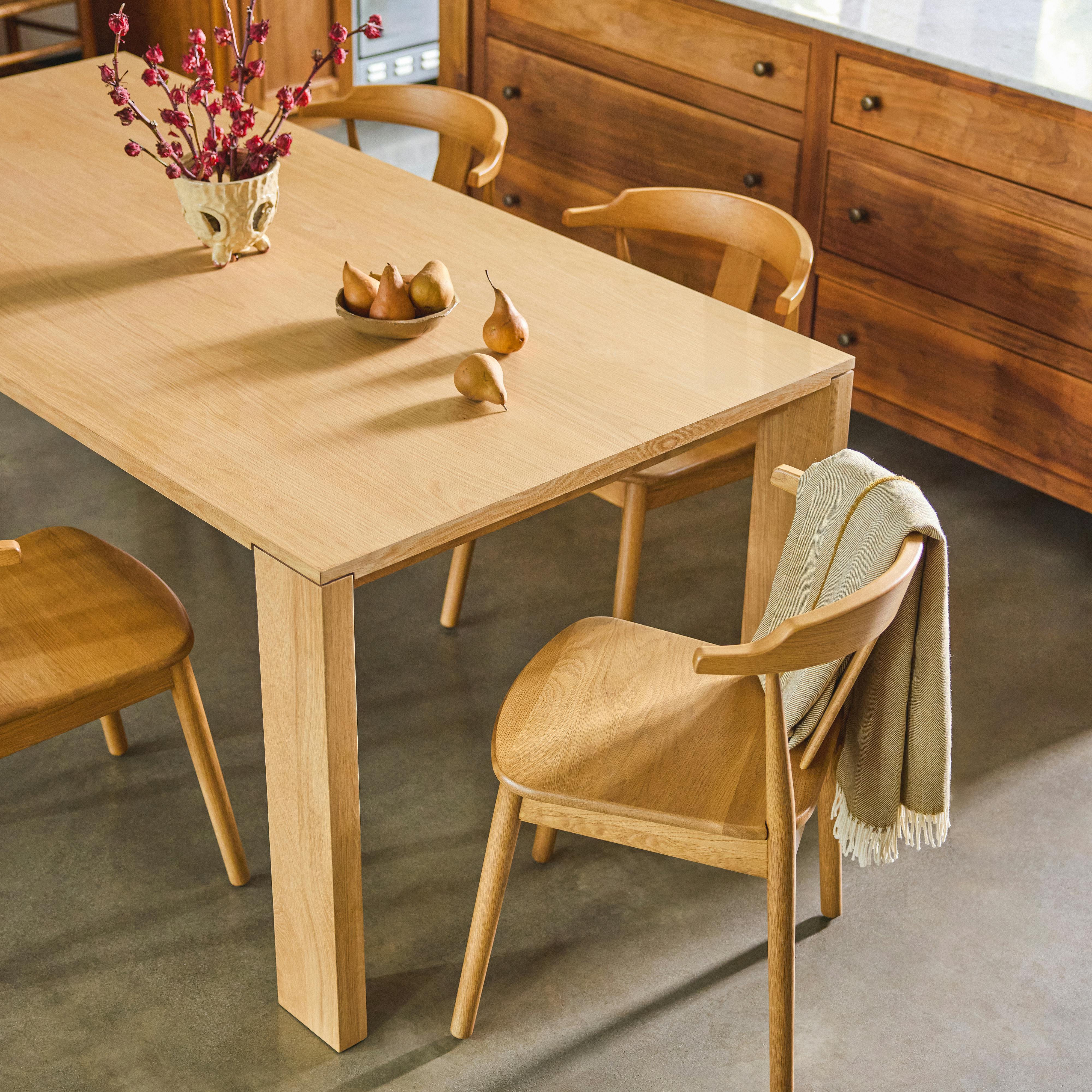 BYO TABLE D LEG 120×60 OAK Dako Natural Oak Wood Dining Table for 6, Japandi Style | Article