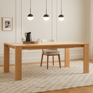 Dako 76.75" - 116" Extendable Dining Table - Natural Oak