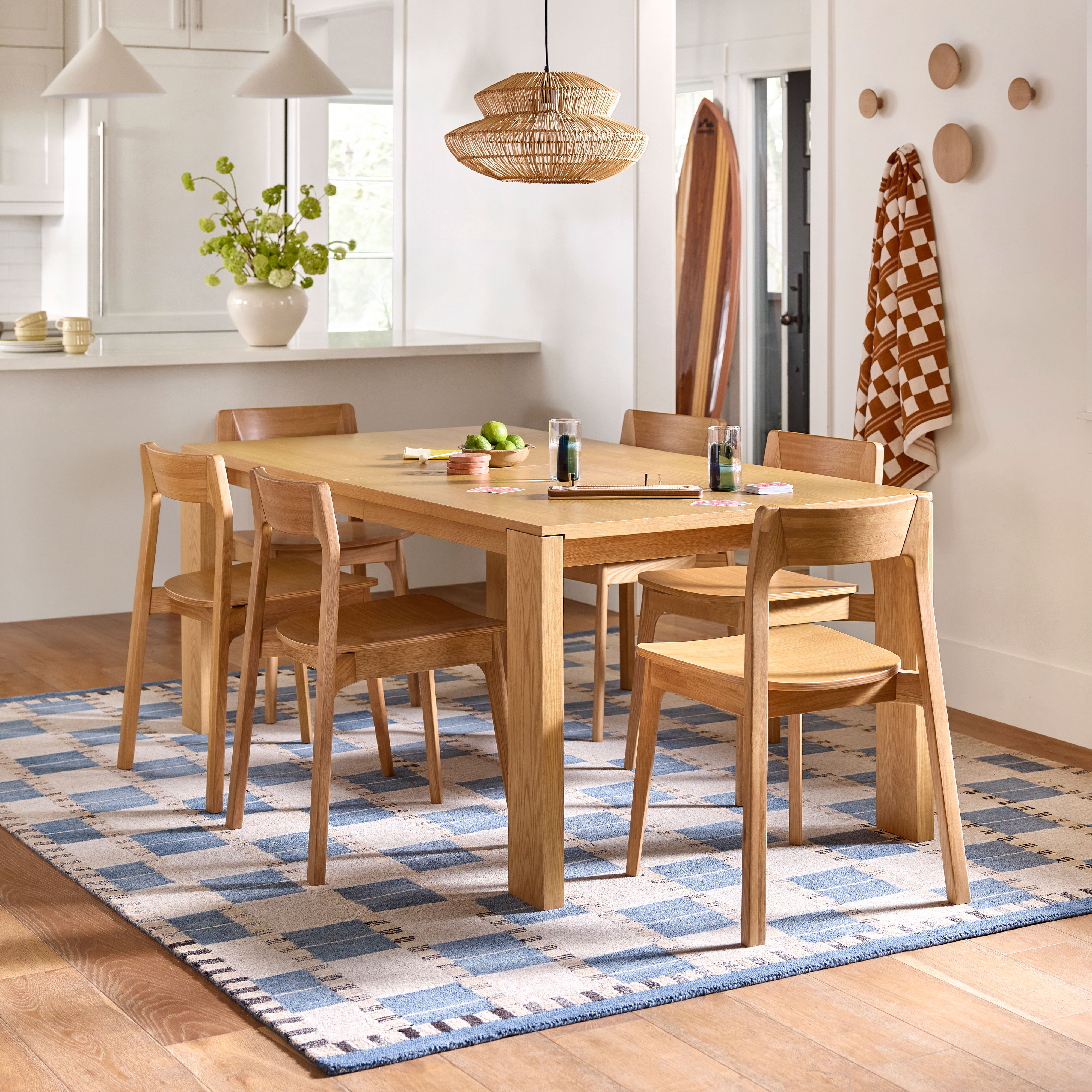 Dako Natural Oak Wood Extendable Dining Table, Japandi Style | Article