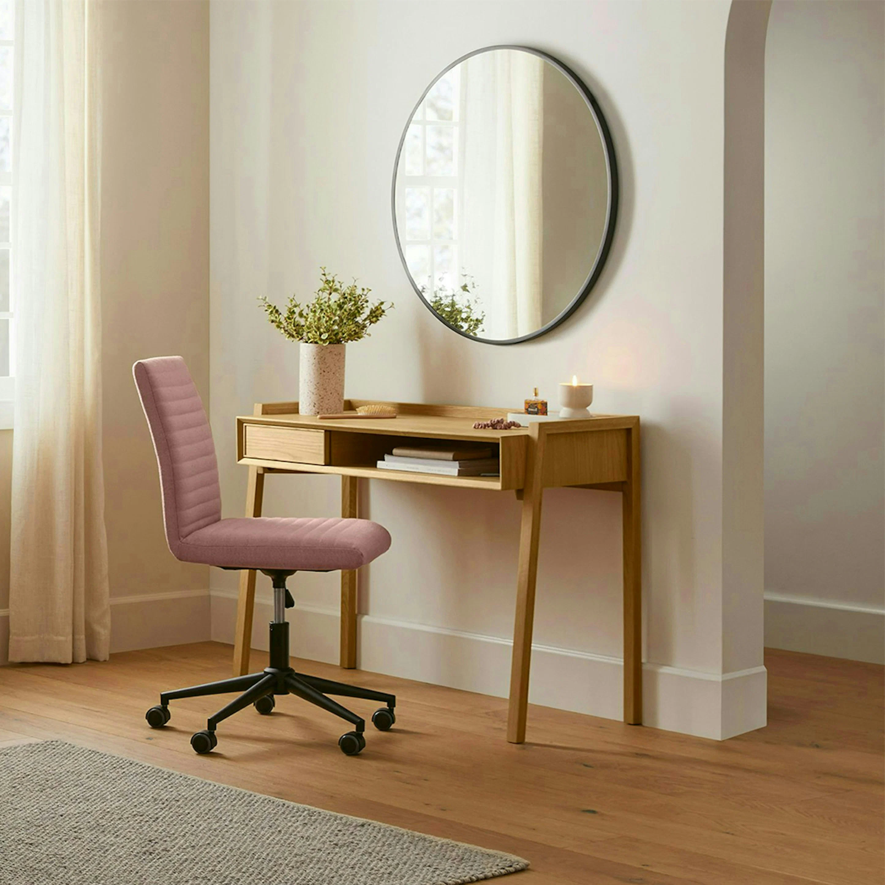Fantol 43.25" Natural Oak Desk - Stylish & Functional